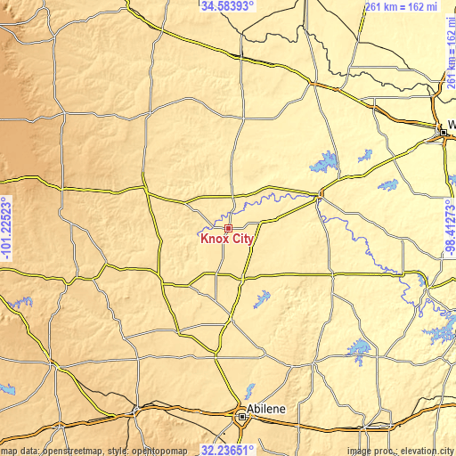 Topographic map of Knox City