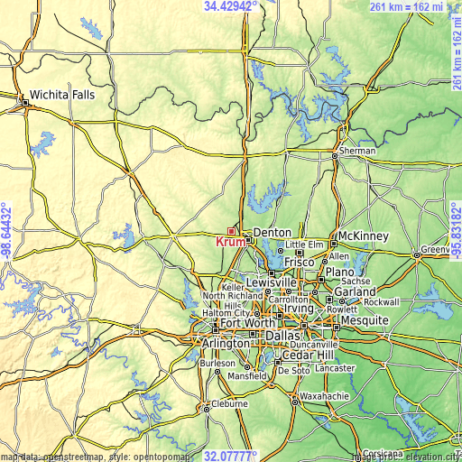 Topographic map of Krum