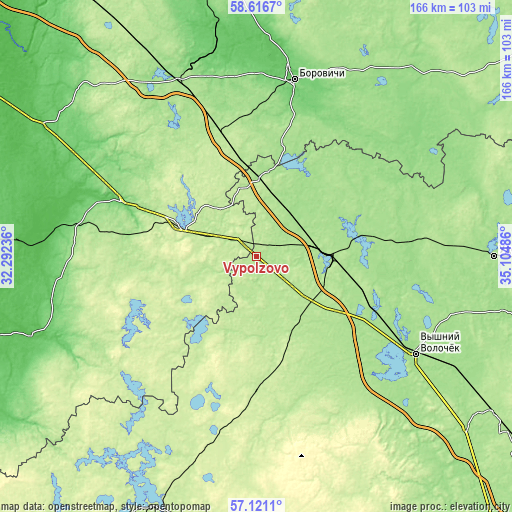 Topographic map of Vypolzovo