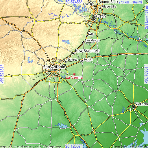 Topographic map of La Vernia