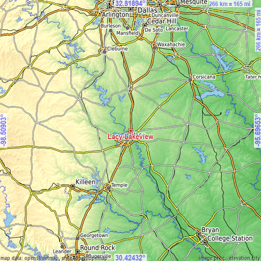 Topographic map of Lacy-Lakeview