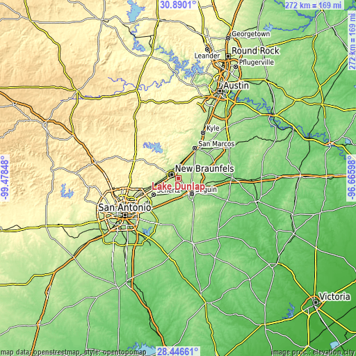 Topographic map of Lake Dunlap