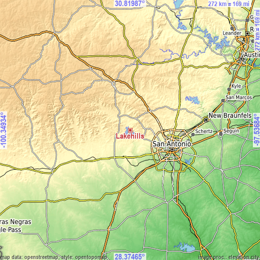 Topographic map of Lakehills