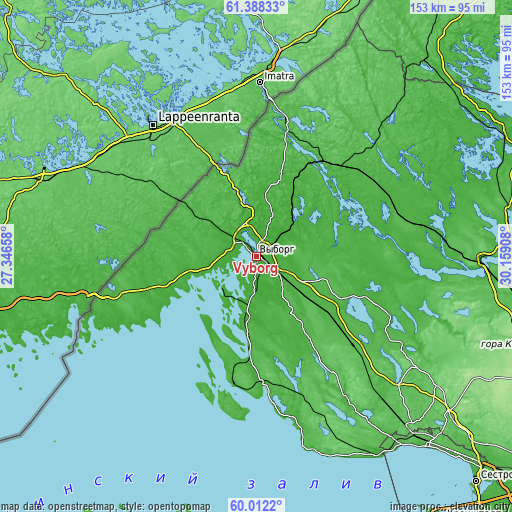 Topographic map of Vyborg