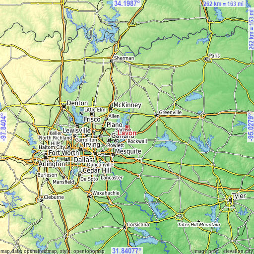 Topographic map of Lavon