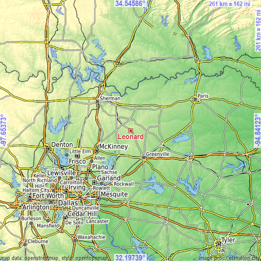 Topographic map of Leonard