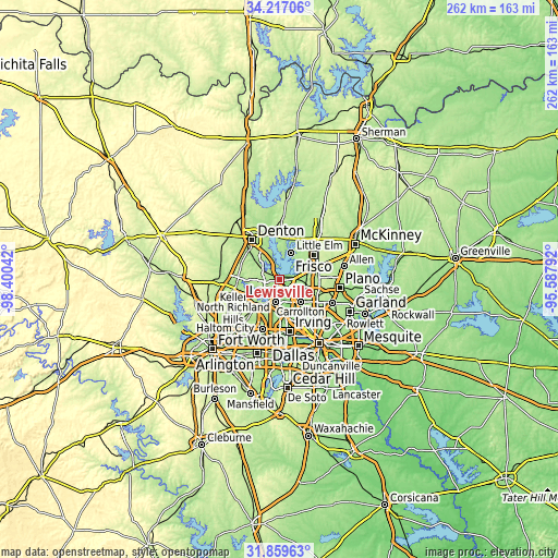 Topographic map of Lewisville
