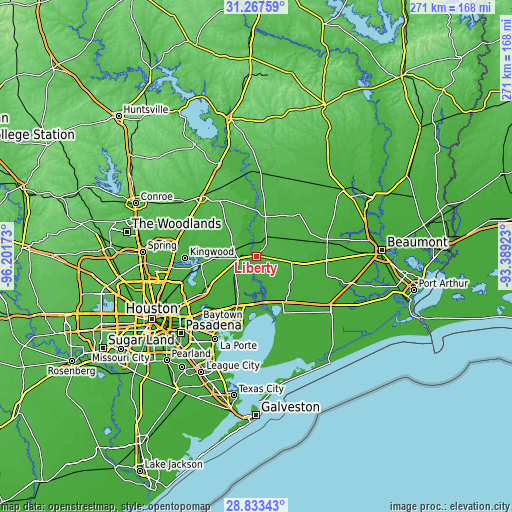 Topographic map of Liberty