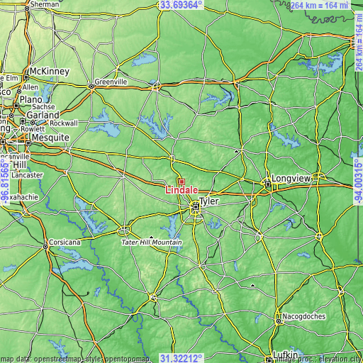 Topographic map of Lindale