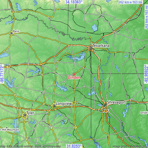 Topographic map of Linden