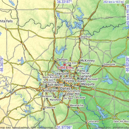 Topographic map of Little Elm