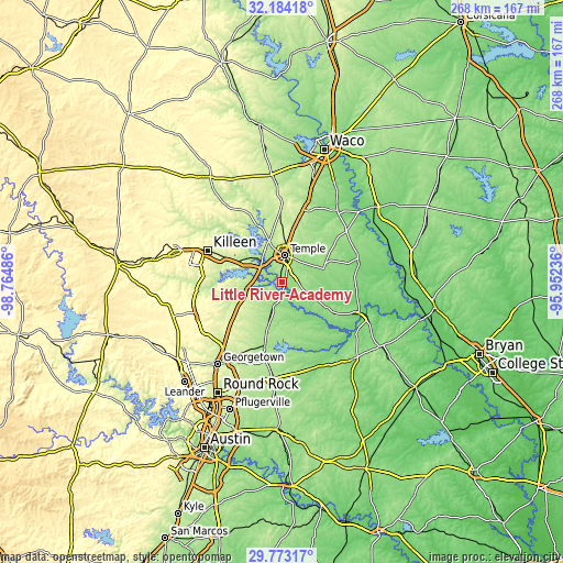 Topographic map of Little River-Academy