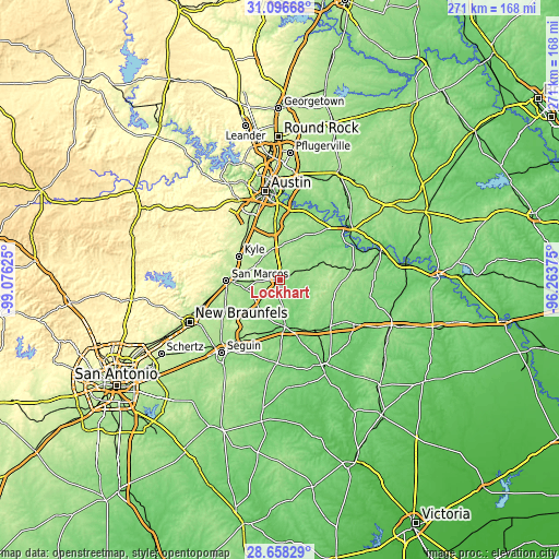 Topographic map of Lockhart