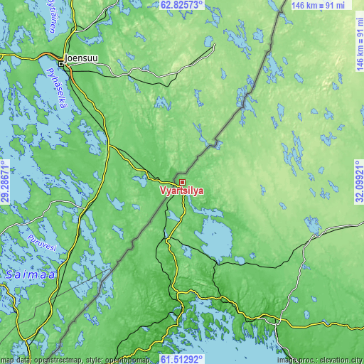 Topographic map of Vyartsilya