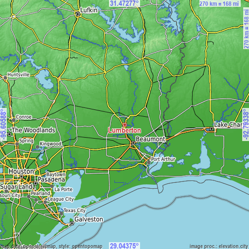 Topographic map of Lumberton