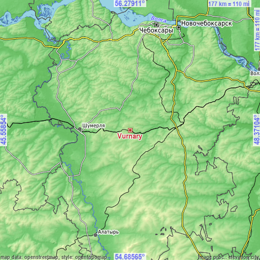 Topographic map of Vurnary