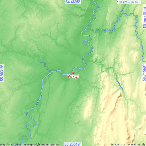 Topographic map of Vuktyl