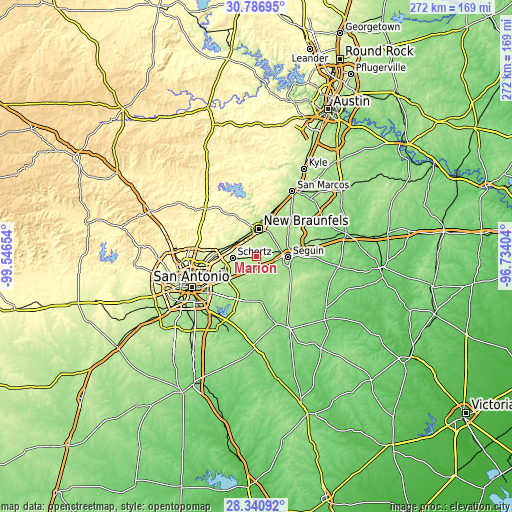 Topographic map of Marion