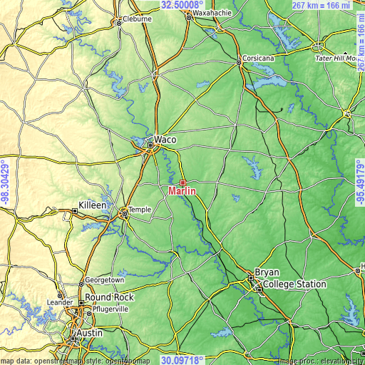 Topographic map of Marlin