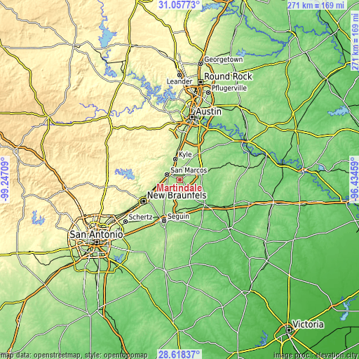 Topographic map of Martindale