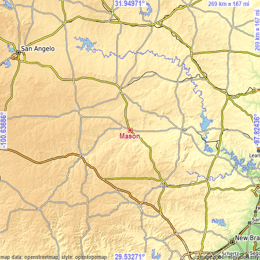 Topographic map of Mason