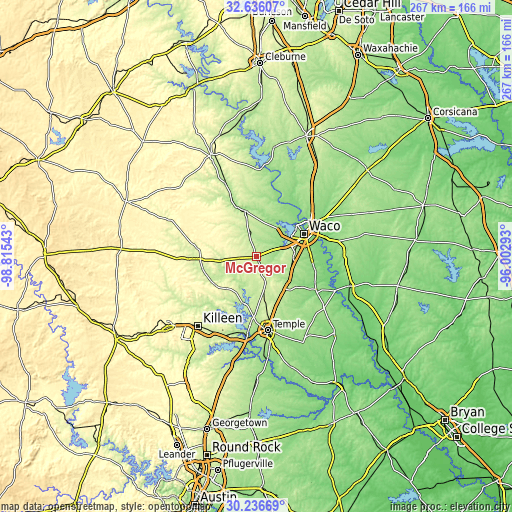 Topographic map of McGregor