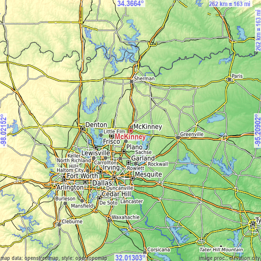 Topographic map of McKinney