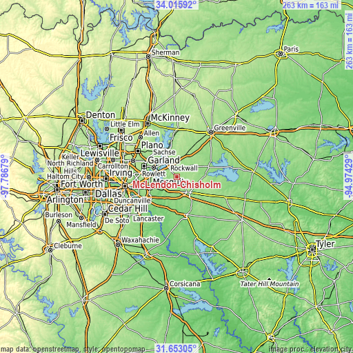 Topographic map of McLendon-Chisholm