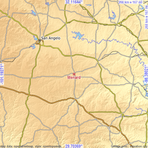 Topographic map of Menard