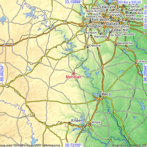 Topographic map of Meridian