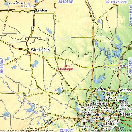 Topographic map of Montague