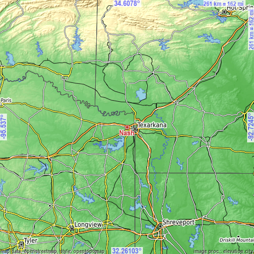 Topographic map of Nash