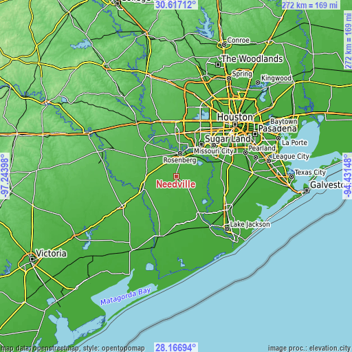 Topographic map of Needville