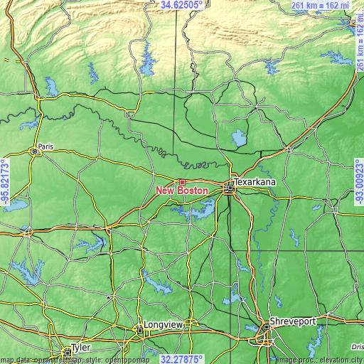 Topographic map of New Boston