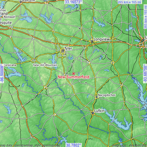 Topographic map of New Summerfield