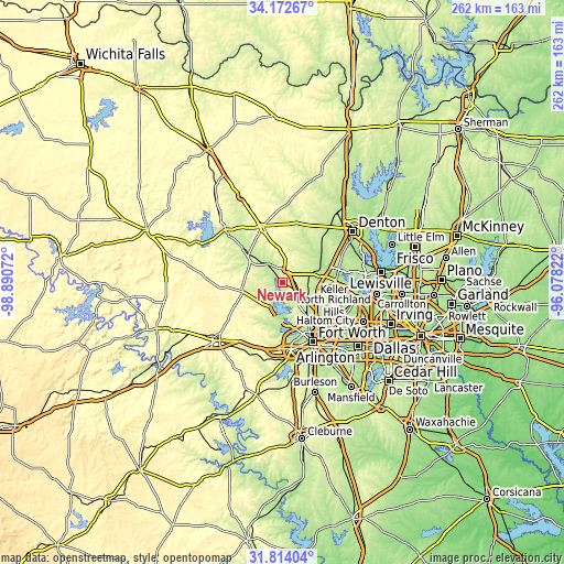 Topographic map of Newark