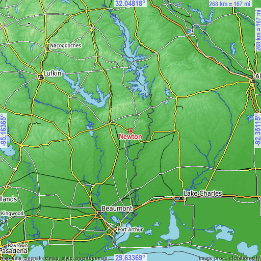 Topographic map of Newton