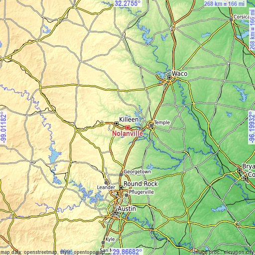 Topographic map of Nolanville