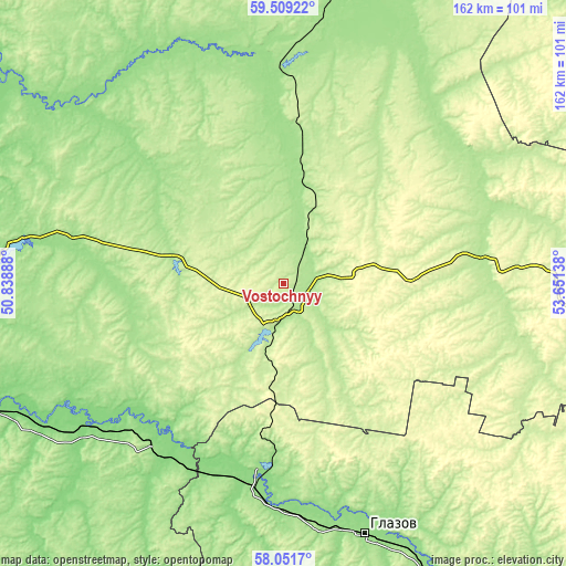 Topographic map of Vostochnyy