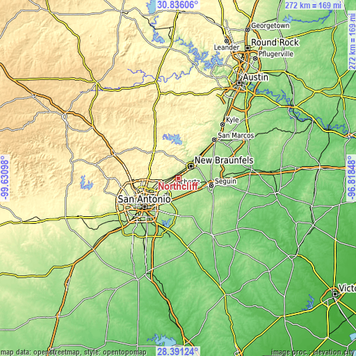 Topographic map of Northcliff