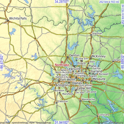 Topographic map of Northlake