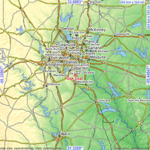 Topographic map of Oak Leaf