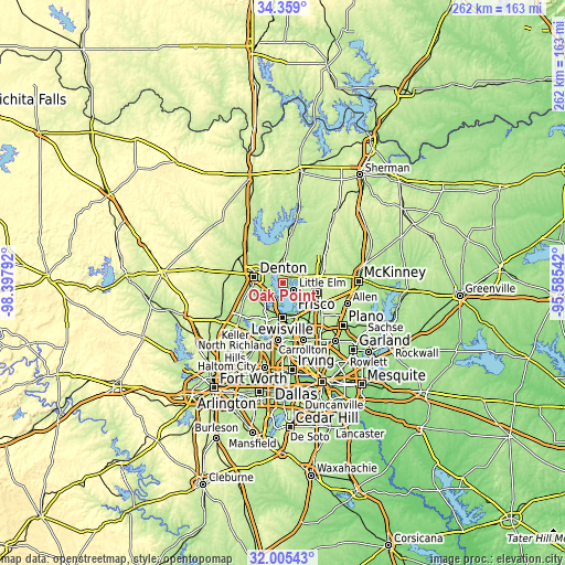 Topographic map of Oak Point