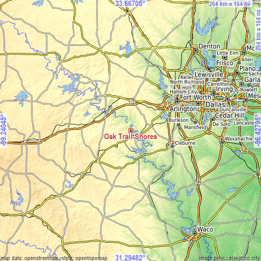 Topographic map of Oak Trail Shores