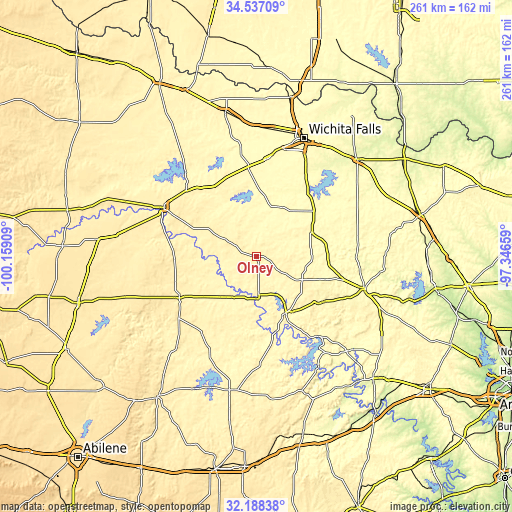 Topographic map of Olney