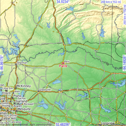 Topographic map of Paris