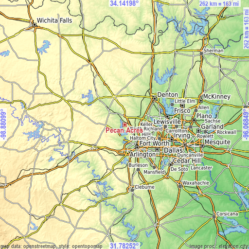 Topographic map of Pecan Acres