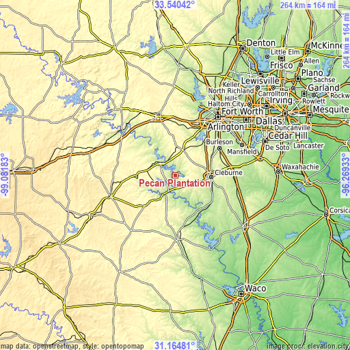 Topographic map of Pecan Plantation