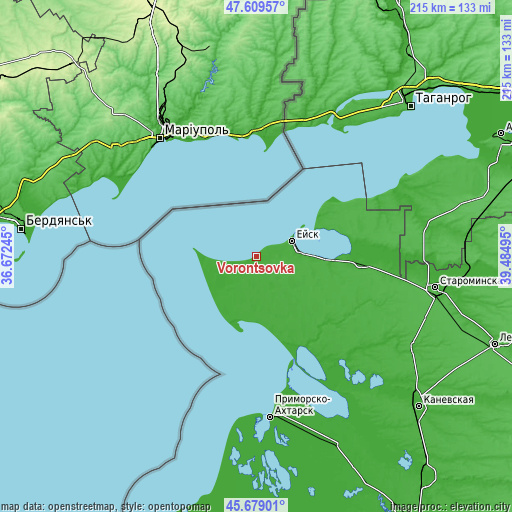 Topographic map of Vorontsovka