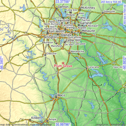 Topographic map of Plum Grove